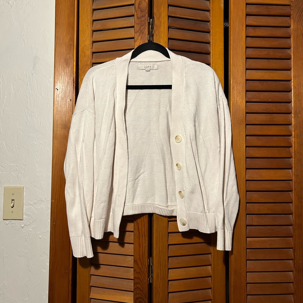 Small, cream colored cardigan - The Loft